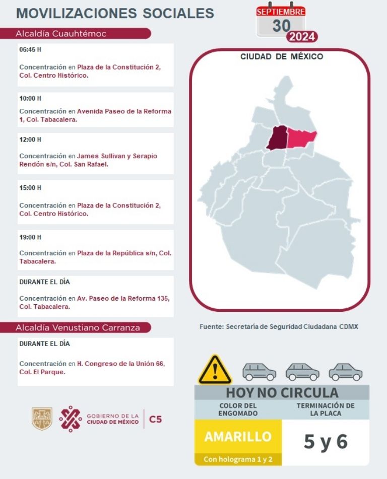 Tráfico en CDMX hoy 30 de septiembre