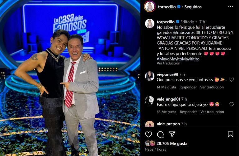 Ricardo Peralta felicita a Mayito por ganar LCDLFM