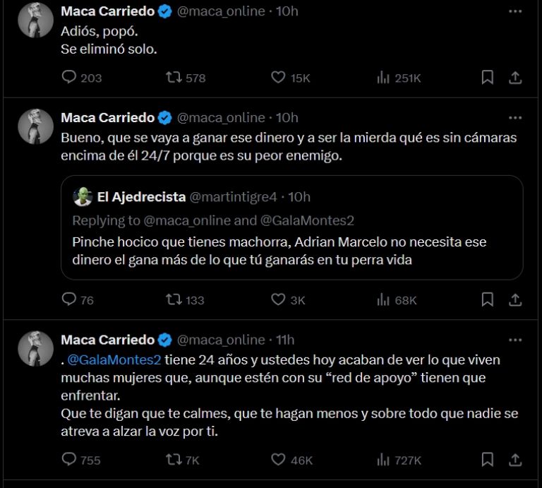 Maca Carriedo saca las garras por Gala Montes