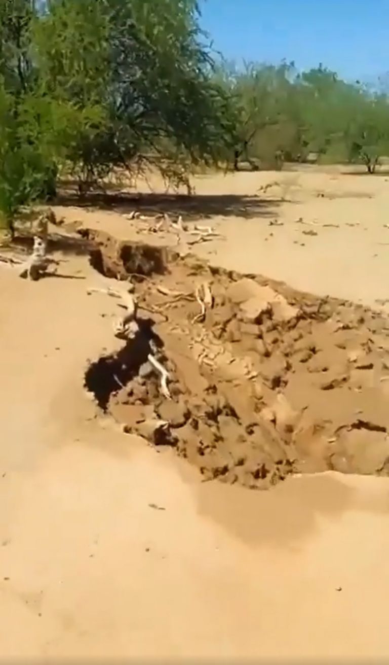 Reportan la aparición de una grieta en Hermosillo