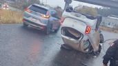 Foto ilustrativa de la nota titulada Accidente en la autopista México-Puebla genera caos; vehículo volcado deja un lesionado