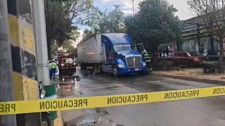 FOTOS: Motociclista muere aplastado por tráiler sobre calzada Vallejo, en CDMX