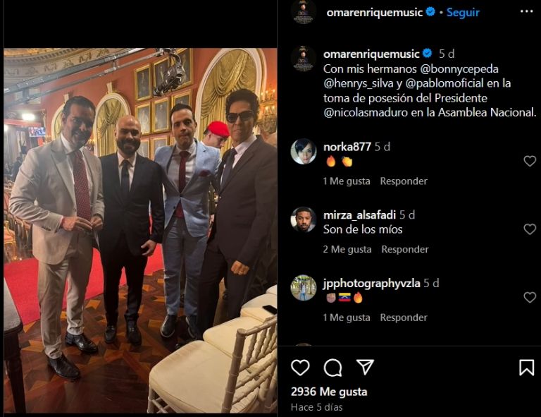 Pablo Montero rompe el silencio sobre su participación en la ceremonia de Maduro