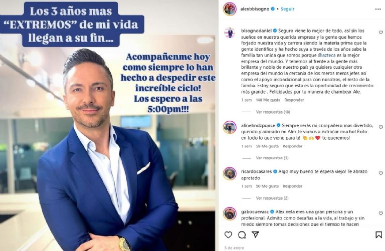 Alex Bisogno fue despedido de Al Extremo la semana pasada