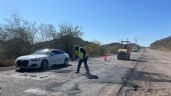 Foto ilustrativa de la nota titulada Carretera Guaymas-Empalme, un riesgo por terribles baches; llaman a rehabilitarla