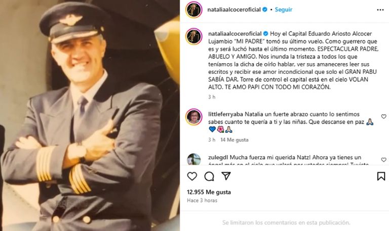 Natalia Alcocer está de luto por la muerte de su padre