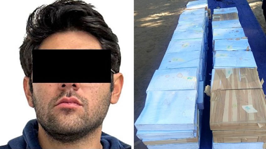 Sorprenden a chofer de tráiler con 94 paquetes de metanfetamina en carretera de Sonora