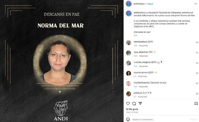 Falleció la actriz Norma del Mar