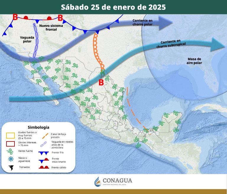Pronóstico del clima en Sonora para HOY viernes 24 de enero. Foto: Conagua