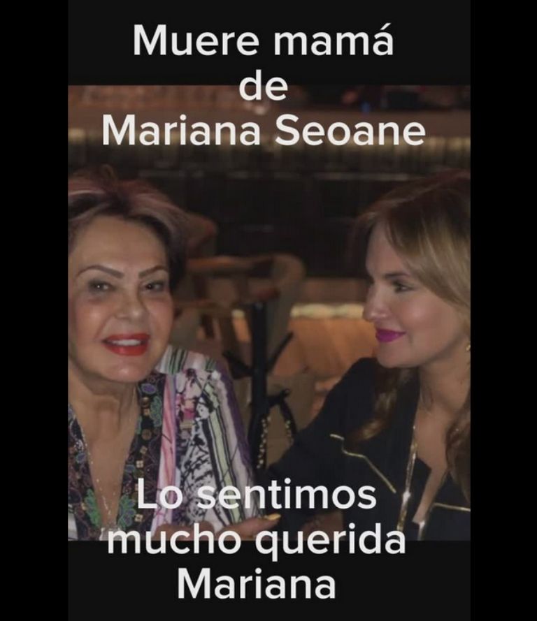 Confirman la muerte de la madre de Mariana Seoane