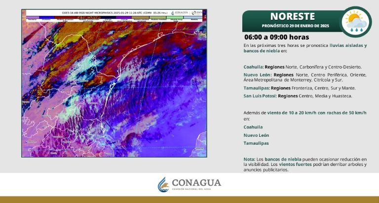 Conagua advierte heladas y nevadas en el norte de México. Foto: Conagua