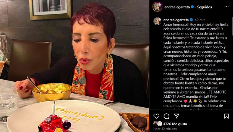 Andrea Legarreta envía mensaje de feliz cumpleaños