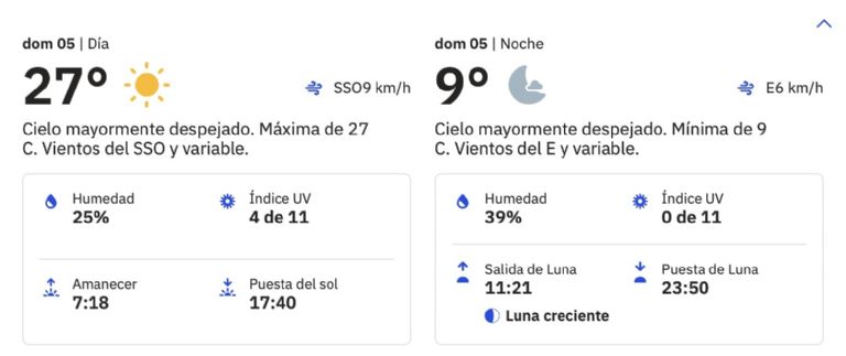 Clima en Hermosillo para HOY domingo 5 de enero de 2025. Foto: Conagua Clima