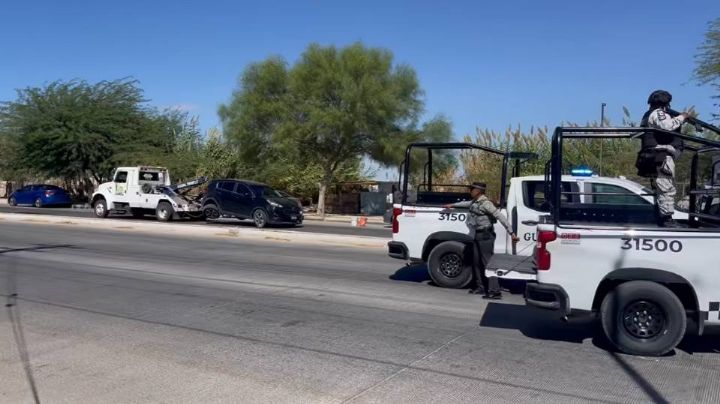 Intensa persecución al norte de Sonora deja dos sujetos detenidos y un auto asegurado