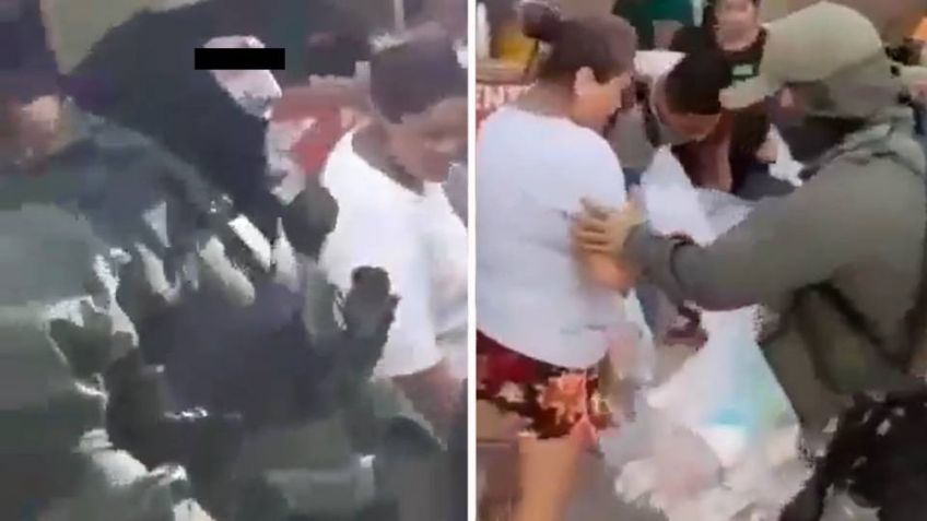 Supuestos sicarios del CJNG reparten víveres a damnificados en Veracruz; filtran VIDEO