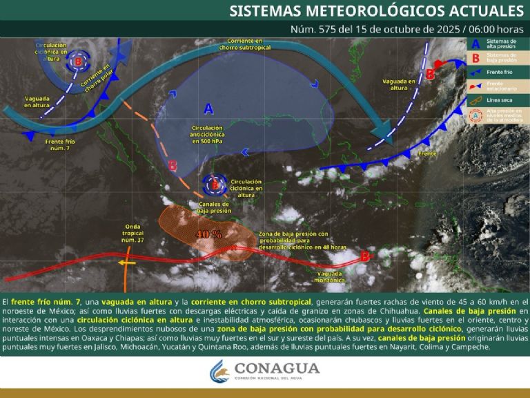 Así será el clima en México este miércoles. Foto: Conagua