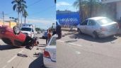 Foto ilustrativa de la nota titulada: FOTOS: Se registra volcadura en Ciudad Obregón; auto queda con las llantas arriba
