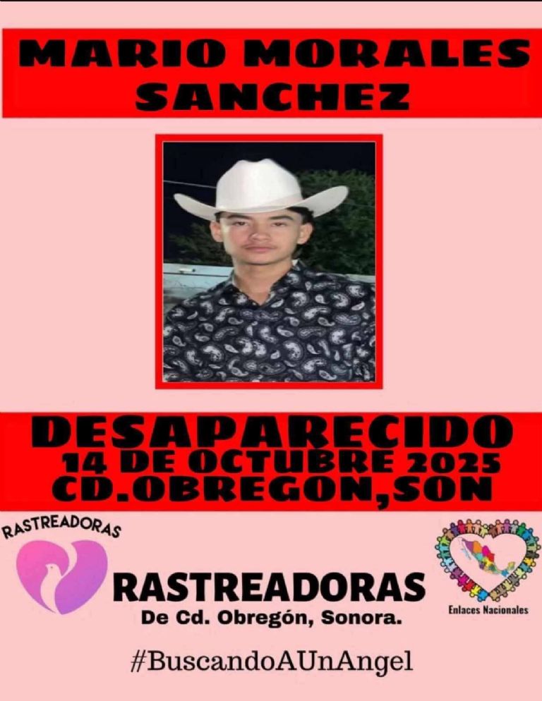 Piden ayuda para localizar a Mario Morales Sánchez.