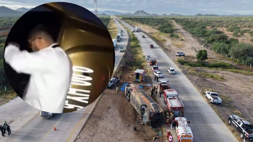 FILTRAN VIDEO: Presunto chofer de autobús accidentado en carretera a Hermosillo es visto hablar por teléfono