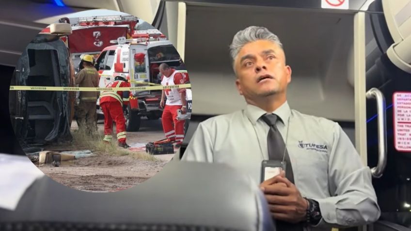 VIDEO: Chofer de autobús pide un minuto de silencio por fallecidos del accidente en tramo Guaymas-Hermosillo