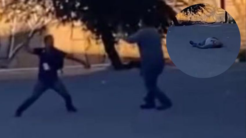 FUERTE VIDEO: Hombre es noqueado por piedrazo en la cabeza durante intensa pelea al sur de Hermosillo