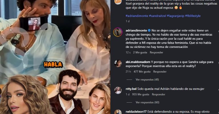 Adrián Di Monte exhibe video de Sandra Itzel al hablar mal de su esposa