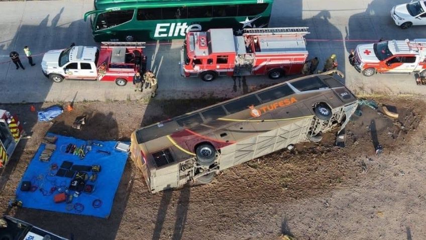 Lanzan orden de arresto contra choferes de autobús volcado en carretera Guaymas-Hermosillo