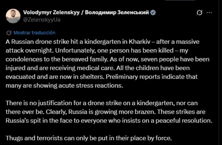 Volodímir Zelensk en X (antes Twitter)