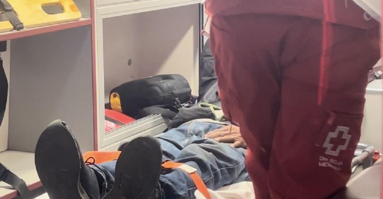 El lesionado fue llevado al Hospital del IMSS del Centro.