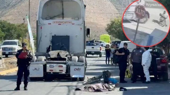 Ciclista de 67 años sufre trágica muerte en Coahuila; un tractocamión le pasó por encima