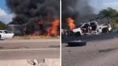 Foto ilustrativa de la nota titulada: Reportan accidente múltiple en autopista Mazatlán-Culiacán; se incendia patrulla de la GN