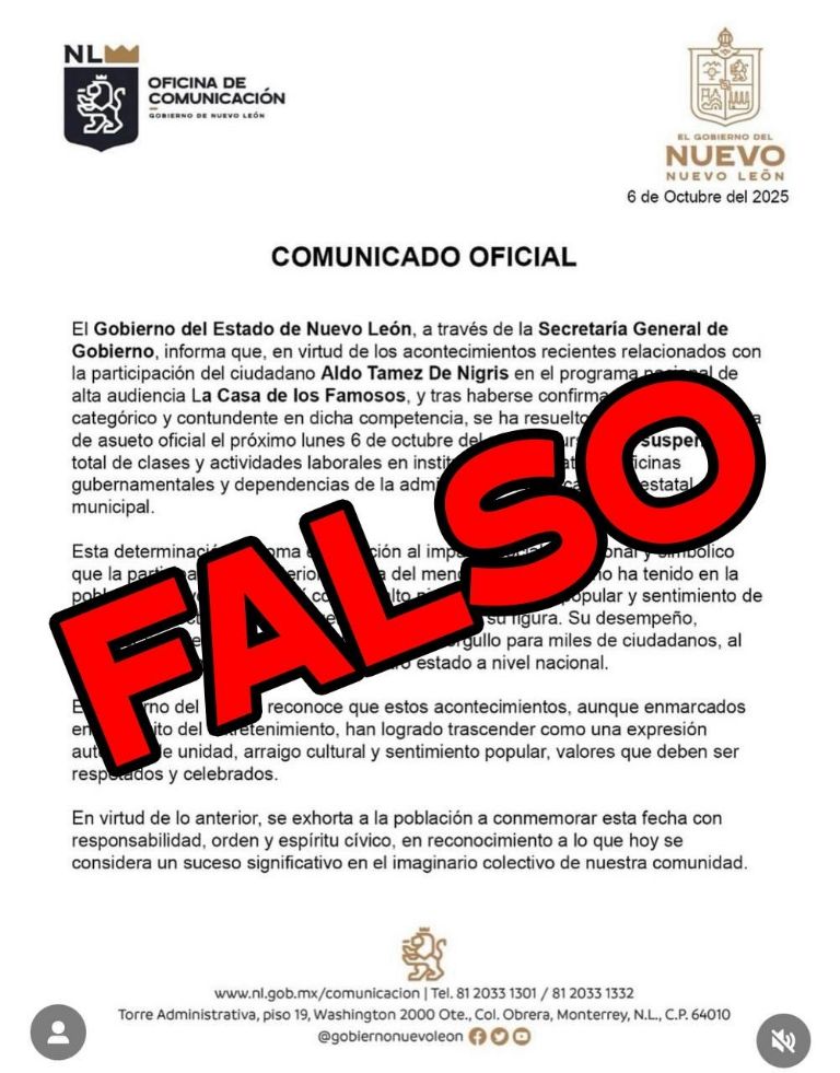 Desmienten comunicado 