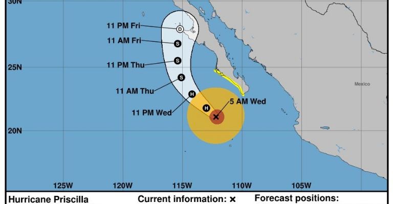 Gobierno de Sonora informa sobre posibles lluvias por 'Priscilla'