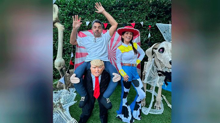 "Te van a quitar la visa": Eugenio Derbez genera polémica por su disfraz de Donald Trump en Halloween
