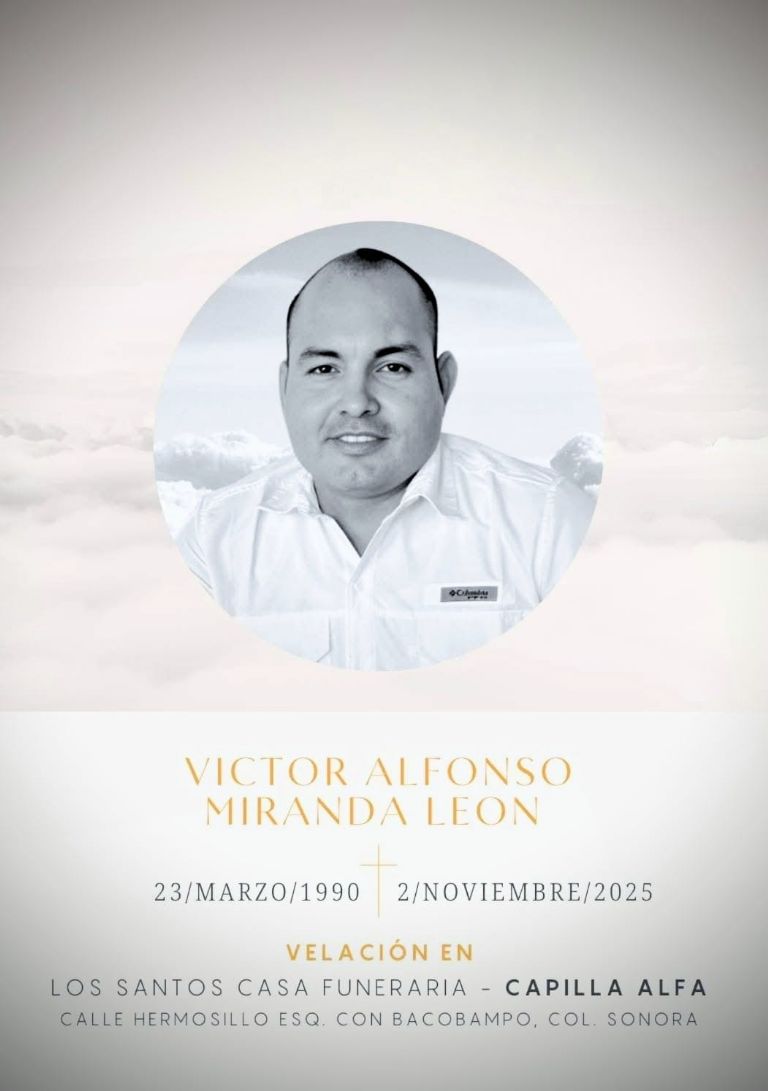 Víctor Alfonso Miranda León estaba desaparecido desde el pasado viernes 31 de octubre de 2025. 