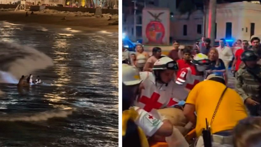 Mazatlán: Rescatan a hombre que ingresó al mar fuera de horario; convulsionó y fue hospitalizado