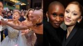 Foto ilustrativa de la nota titulada: VIDEO: Fan salta seguridad en estreno de 'Wicked For Good' y jala a Ariana Grande; Cynthia Erivo la salva