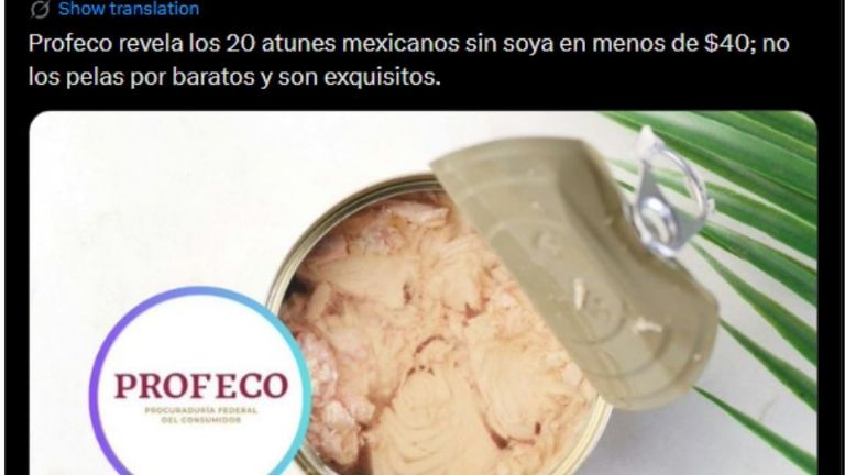 El verdadero atún de mexicano por parte de la Profeco