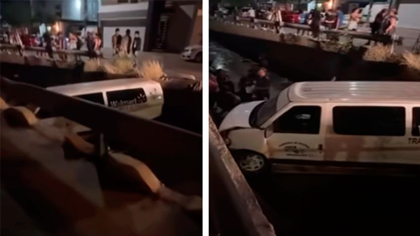 Accidente en la Zona Dorada de Culiacán deja cinco heridos tras caída de vehículo de personal a un canal