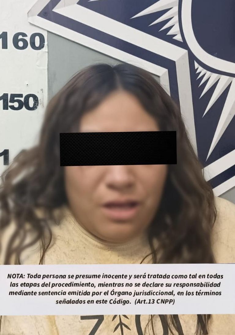 La detenida fue identificada como María E. 'N.', de 33 años