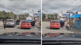 Foto que representa a VIDEO: Disputa en el tráfico deriva en fuerte enfrentamiento a plena luz del día en Guatemala