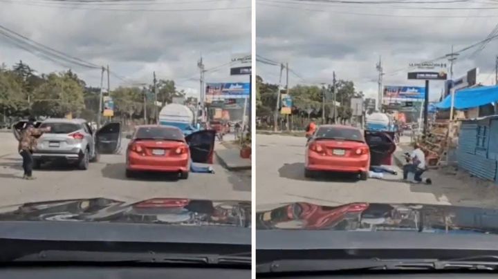 VIDEO: Disputa en el tráfico deriva en fuerte enfrentamiento a plena luz del día en Guatemala