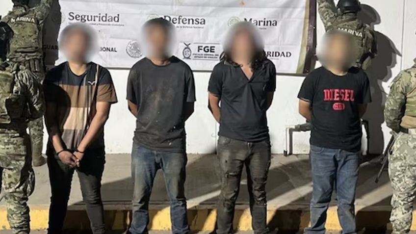 Marina detiene a siete miembros de la Mayiza y les asegura arsenal a las afueras de Culiacán