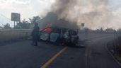 Foto ilustrativa de la nota titulada: VIDEOS: Se registran 'narcobloqueos' y quema de vehículos por operativo contra líder del CJNG en Michoacán