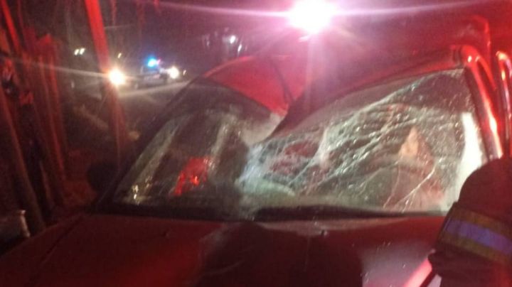 Conductor se impacta contra barda de concreto y derriba poste telefónico en Puerto Peñasco