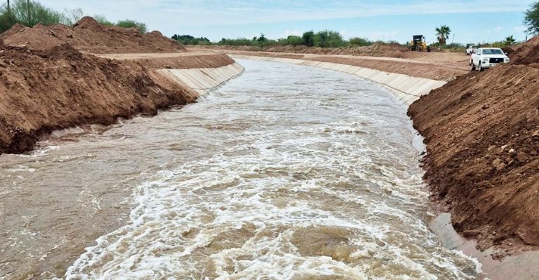 Conagua entrega el Canal Navojoa con nuevo revestimiento en el Valle del Mayo