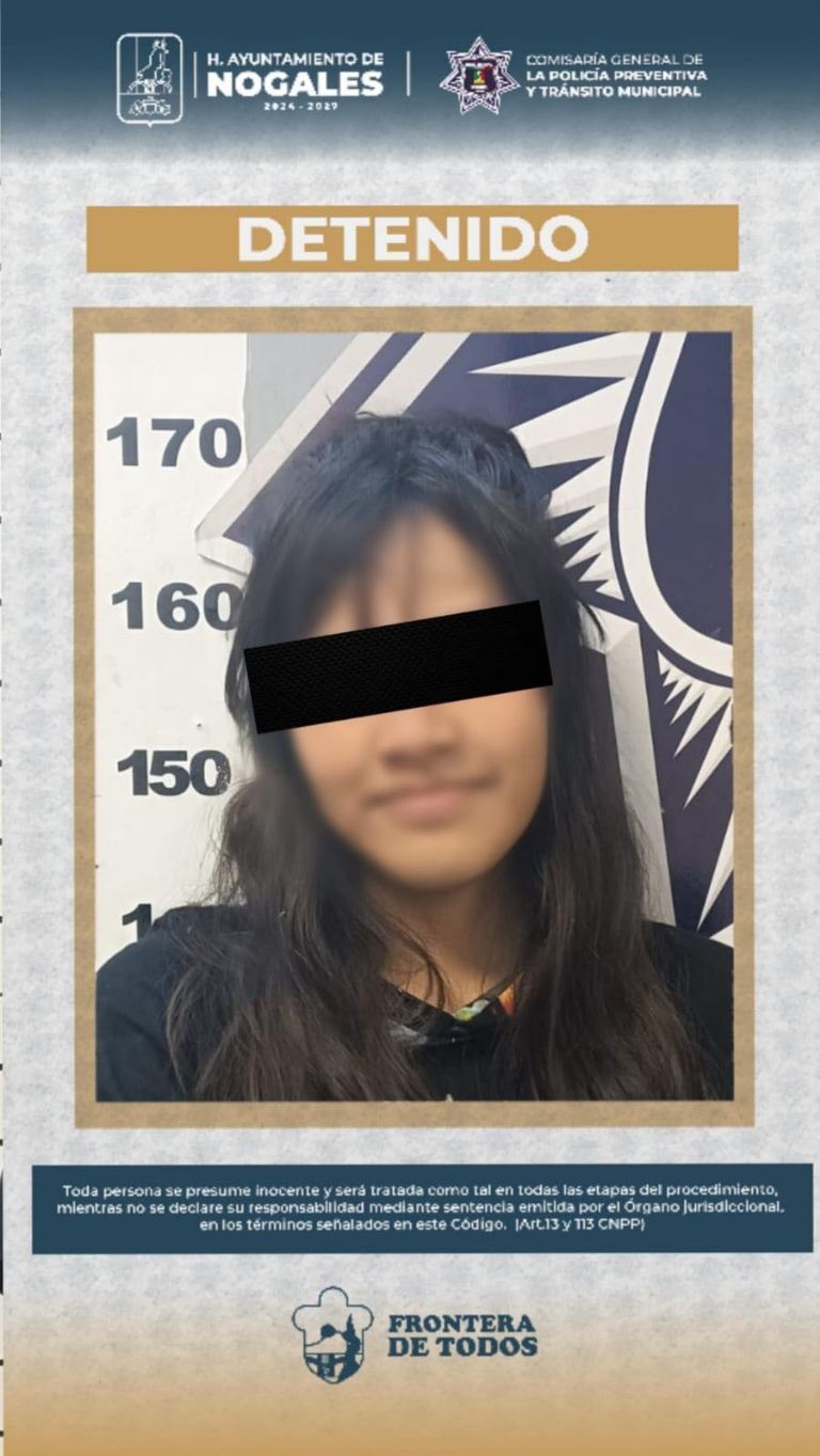 La detenida fue identificada como Danitza 'N', de 18 años de edad. 