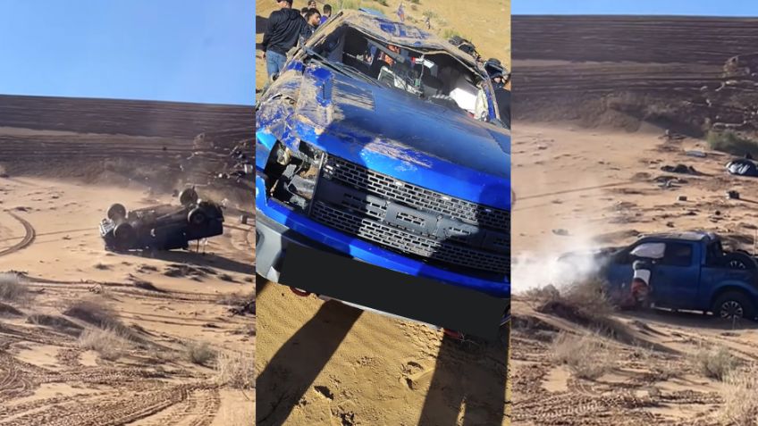 IMPRESIONANTE VIDEO: Volcadura en dunas del Desierto de Altar durante Travesía 2025 deja varios heridos