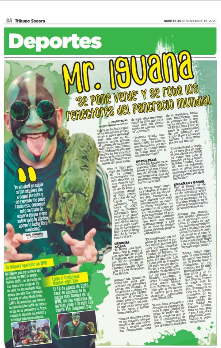 Entrevista exclusiva: Mr. Iguana 'se pone verde' y se roba los reflectores del pancracio mundial
