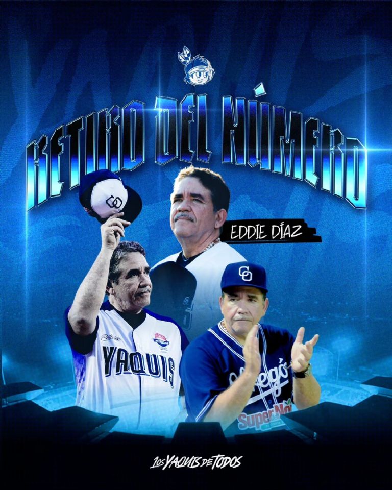 El 42 del 'Comandante' será eterno: Yaquis retirarán el número de Eddie Díaz